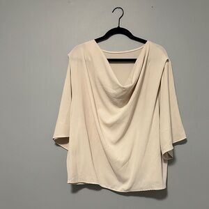 SHEIN Cream Drape Blouse